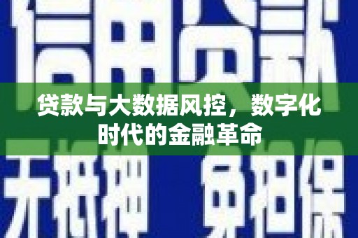 惠山贷款与大数据风控，数字化时代的金融革命