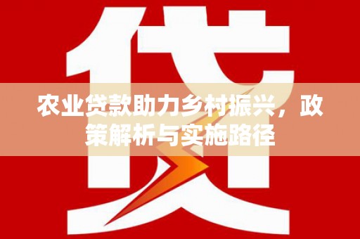 惠山农业贷款助力乡村振兴，政策解析与实施路径