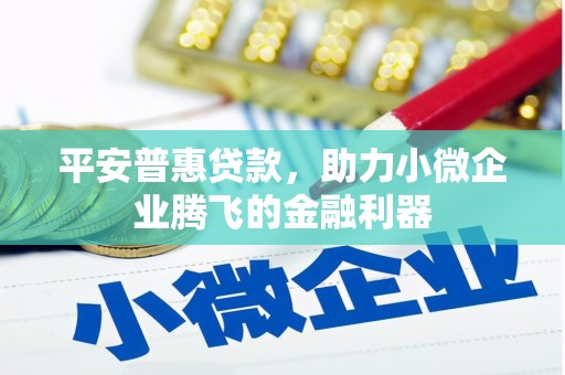 惠山平安普惠贷款，助力小微企业腾飞的金融利器