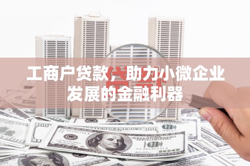 惠山工商户贷款，助力小微企业发展的金融利器