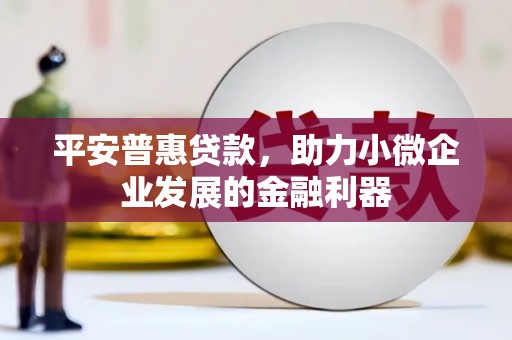 惠山平安普惠贷款，助力小微企业发展的金融利器