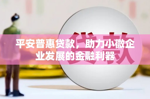 惠山平安普惠贷款，助力小微企业发展的金融利器